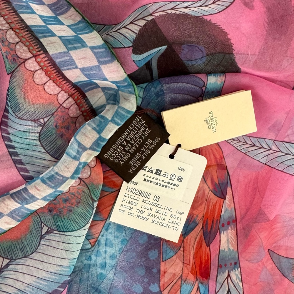 NWT HERMÈS Savana Dance Mousseline 180cm x 63cm, 2018 - Picture 11 of 12